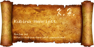 Kubina Henriett névjegykártya